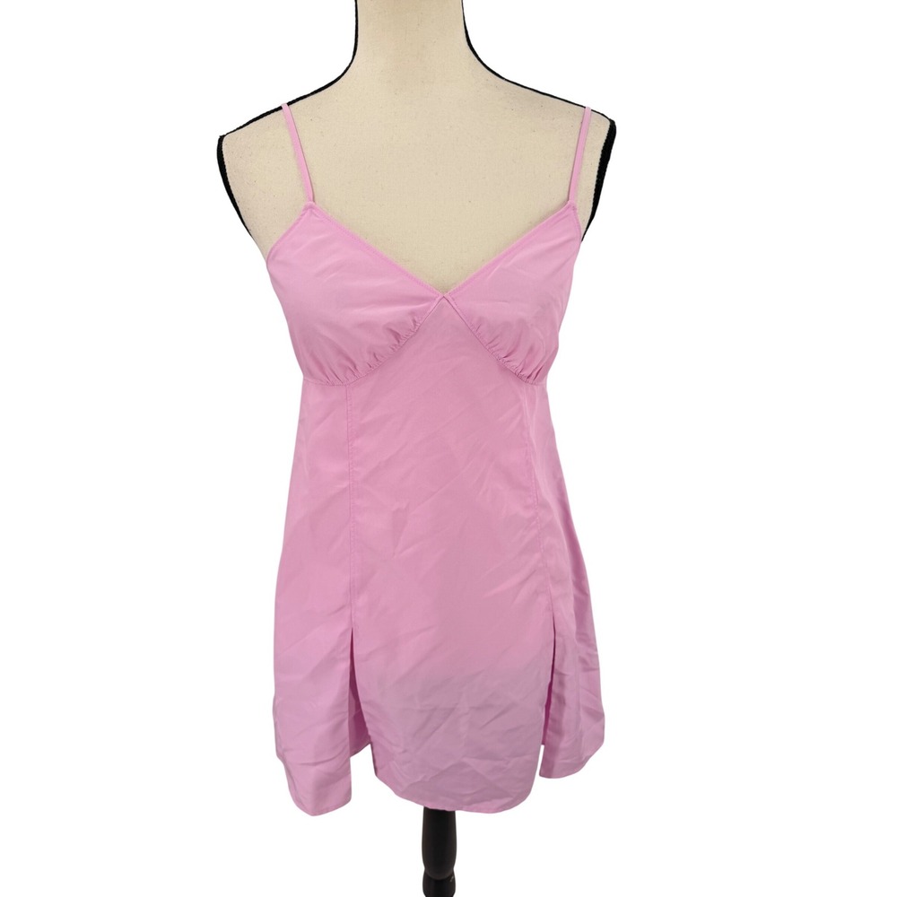 Open‎ Edit Mini Dress Womens XS Pink Camisole V-Neck Slit ED489094MI
